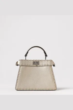 Fendi Borsa Peekaboo ISeeU in pelle a grana laminata con 306 impunture a filo