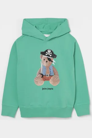 Palm Angels Felpa con cappuccio in cotone con stampa Bear