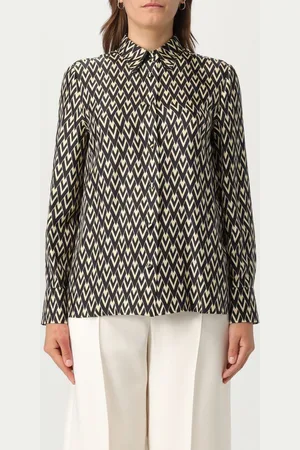 VALENTINO Camicia classica in seta con stampa monogram