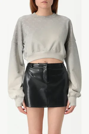 Marine Serre Felpa crop con logo all-over