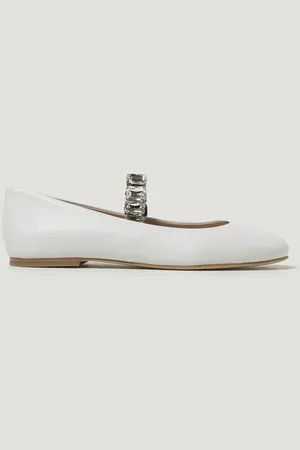 Casadei Ballerina in pelle con fettuccia gioiello