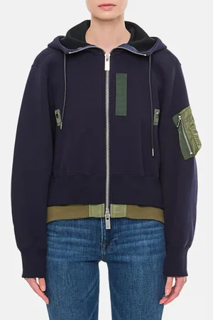 SACAI Felpa con cappuccio in misto cotone