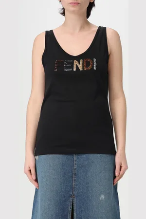 Fendi Canotta in cotone con logo