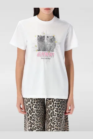 Ganni T-shirt in cotone con stampa grafica