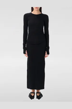 Ganni Abito longuette in cotone stretch