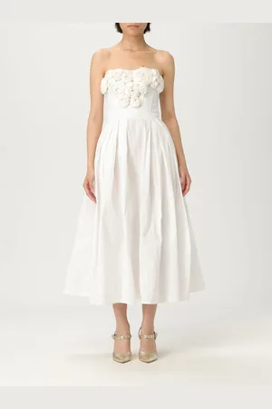 Elisabetta Franchi Abito in crepe con fiori applicati