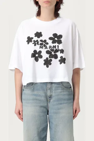 Marni T-shirt in cotone con stampa logo