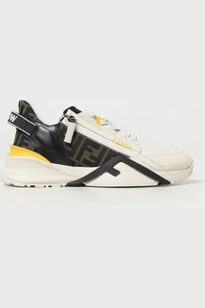 Fendi Sneakers Flow in pelle e tessuto FF jacquard