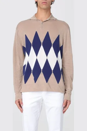 BALLANTYNE Polo in maglia di cotone a rombi