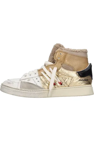 Hidnander Sneakers in pelle e pelliccia sintetica effetto vintage