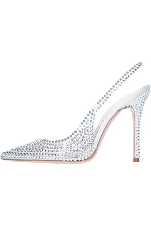 GEDEBE Décolleté slingback in raso jelly e strass