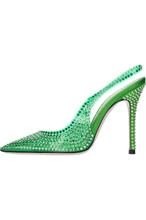 GEDEBE Décolleté slingback in raso jelly e strass