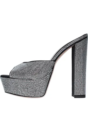 GEDEBE Mules modello JERY SATIN in raso e strass
