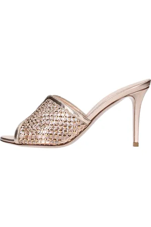 Lesilla Mules in pelle tessuto e PVC