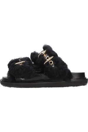 Marni Mules in pelle e pelliccia