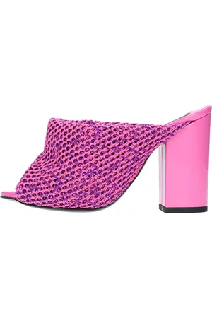 Msgm Mules in tessuto e pelle