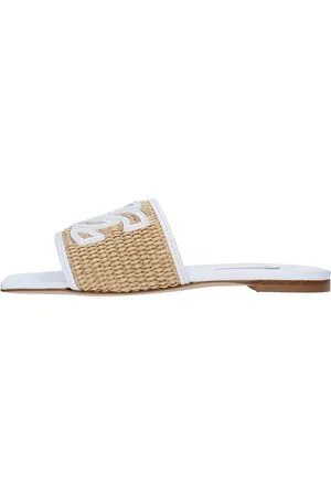 Casadei Sandali Flat modello PORTOFINO in pelle e raffia