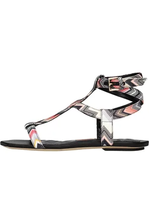 Missoni Sandali flat in pelle e tessuto zig zag