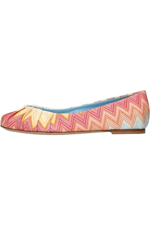Missoni Ballerine in tessuto zig zag e pelle
