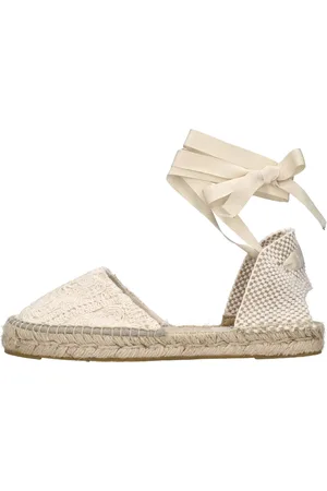 MANEBI Ballerine in rafia e tessuto