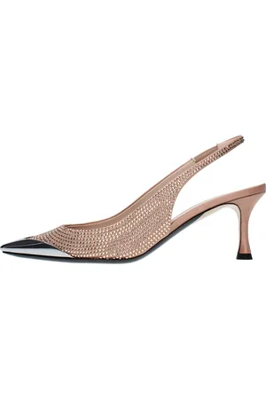 Nº21 Décolleté Slingback in raso e strass