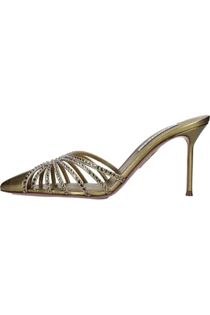 Aquazzura Mules in pelle e strass