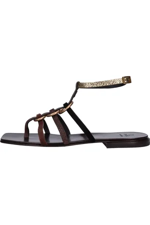 Fabi Sandali flat infradito in pelle e cavallino