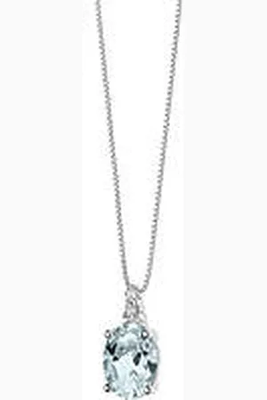Comete Collana Diamante, Acquamarina Gioiello Fantasia Di Colore Caratura 0,02ct GLQ 267