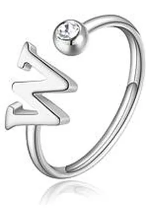 SAGAPO Anello Donna Gioiello Click Lettera W SCK193