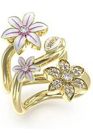 Guess Anello Cristalli Gioiello Donna Loto Bianco JUBR04142JWYGWH54