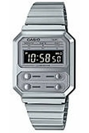 Casio Vintage Argentato/Acciaio Orologio Donna A100WE-7BEF