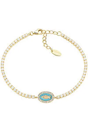 AMEN Bracciale Tennis Donna Argento 925 Gioiello Miracolosa BTMISMGTIZ16