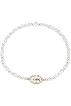 AMEN Bracciale Di Perle Donna Argento 925 Gioiello Miracolosa BRELPE30SWGB
