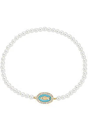AMEN Bracciale Di Perle Donna Argento 925 Gioiello Miracolosa BRELPE30SWGTI
