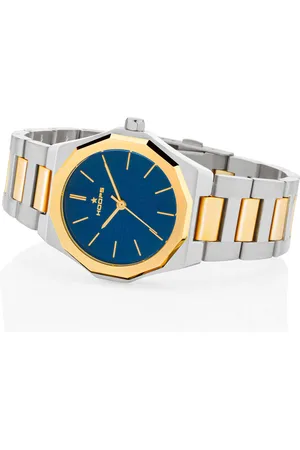 hoops Orologio solo tempo donna royal collection 34mm silver e gold quadrante blu