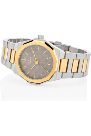 hoops Orologio solo tempo donna royal collection 34mm silver e gold quadrante grigio