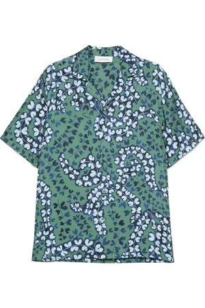 Lanvin Camicia verde stampa foglie