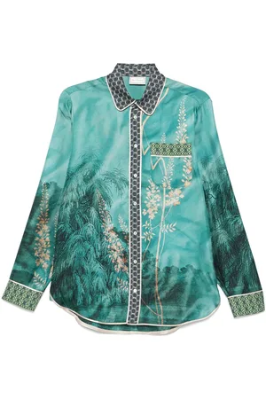 PIERRE-LOUIS MASCIA Camicia verde in seta