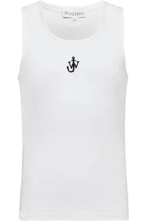 J.W.Anderson Canotta bianca logo ricamato