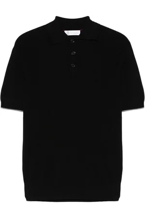 Brunello Cucinelli Polo nera a coste