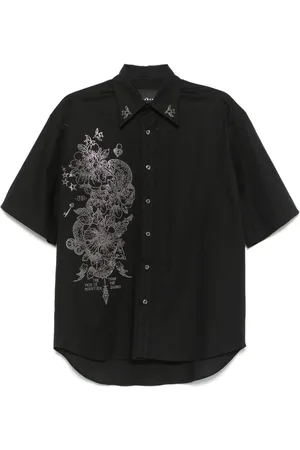 John Richmond Camicia nera con stampa