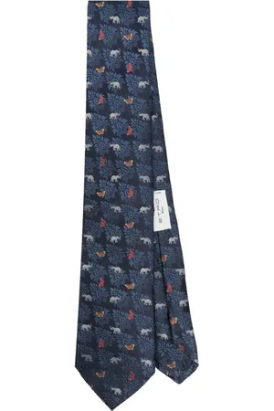 Etro Cravatta blu con ricami