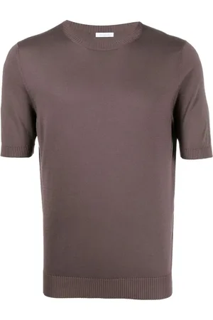 Malo T-shirt in maglia marrone