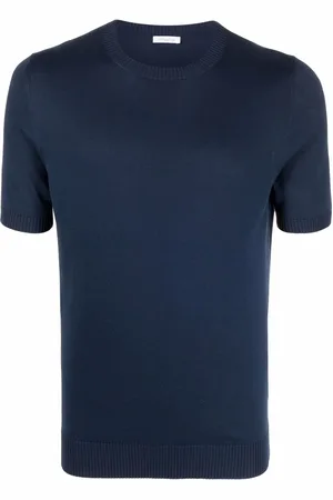 Malo T-shirt in maglia blu