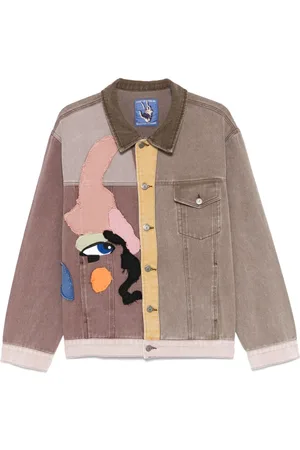 KIDSUPER STUDIOS Giubbino marrone patchwork face