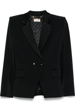 Elisabetta Franchi Blazer in crêpe con revers in raso