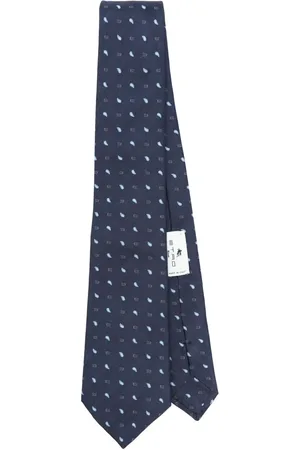 Etro Cravatta blu con ricami