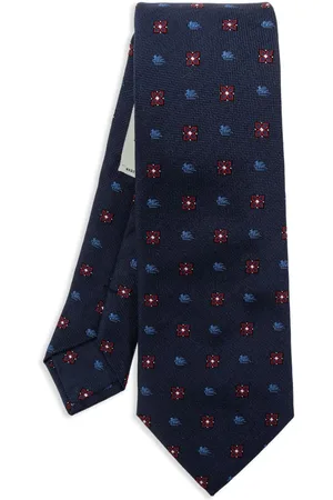 Etro Cravatta blu con ricami