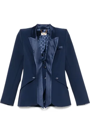 Elisabetta Franchi Blazer in crêpe con revers in raso