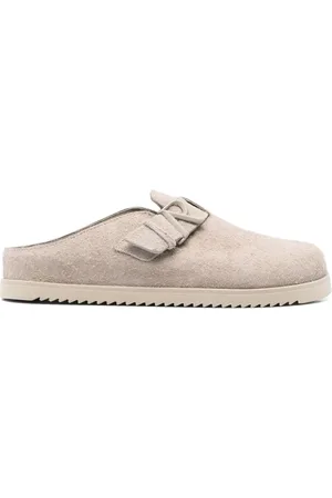 Represent Slippers beige in camoscio